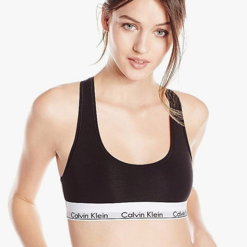 Calvin Klein Modern Cotton Bralette New With Tags Size S Black
